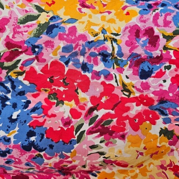 PRESTON & York Size 16 A-Line Colorful Cotton Floral Knee Length Side Zip Skirt - Picture 3 of 9